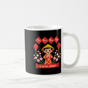 Caneca De Café Feliz Ano Novo Lunar 2026 Garota Vietnamita Ano No