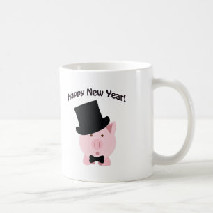 Caneca De Café feliz ano novo! Porco de Porteiro