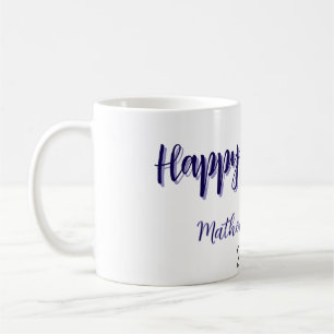 Caneca De Café Feliz ano novo roxo adicionar nome preto ano simpl