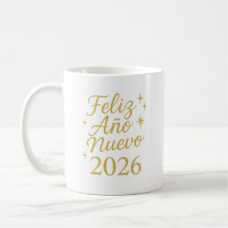 Caneca De Café Feliz Año Nuevo 2026 ✨ | Elegant Gold New Year 