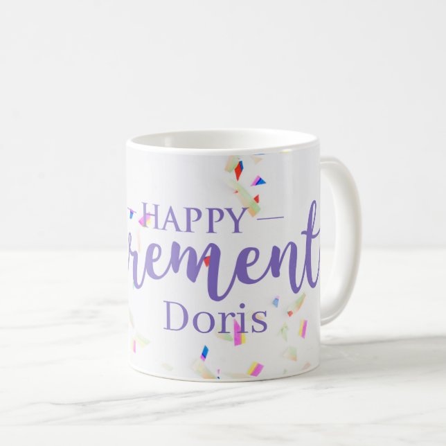 Caneca De Café Feliz Aposentamento Confetti Mug (Frente Esquerda)