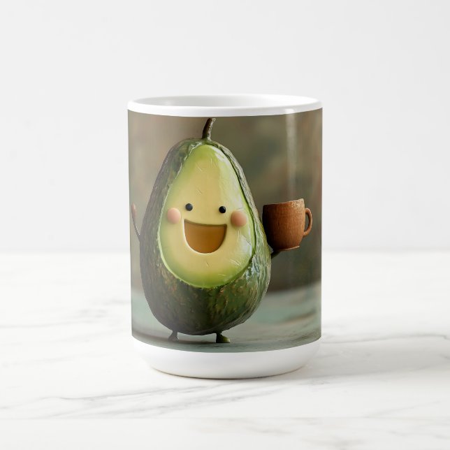 Caneca De Café Feliz Avocado Aproveitando uma Taça de Chá (Centro)