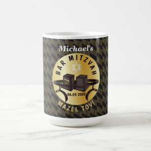 Caneca De Café Feliz Bar Mitzvah 20XX Dourado Personalizado