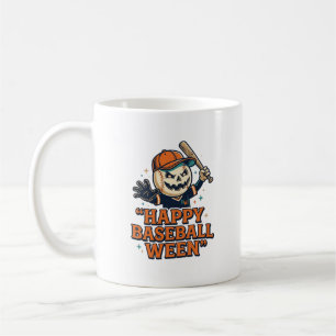Caneca De Café Feliz Beisebol Ween Vintage Halloween Beisebol Des