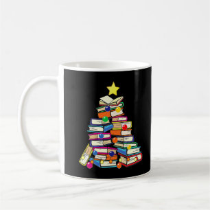 Caneca De Café Feliz Bibliotecária do Bookworm da Árvore de Natal