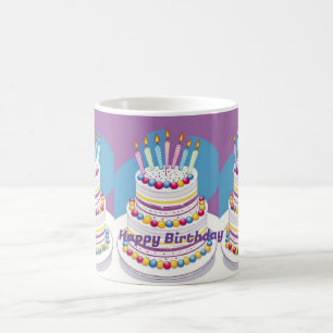 Caneca De Café Feliz Bolo de Aniversário