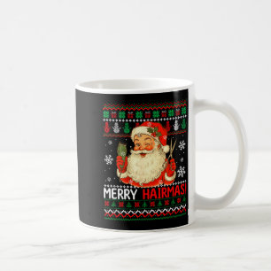 Caneca De Café Feliz Cabelo Natal Suéter Papai Noel Cabelereiro 