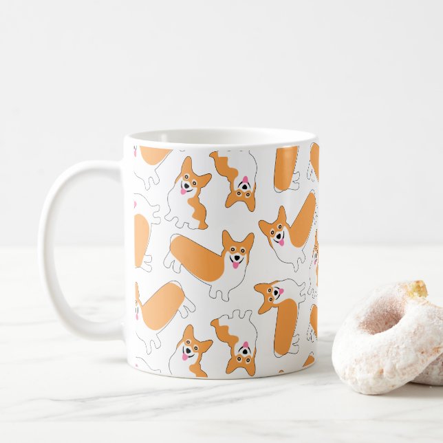Caneca De Café Feliz Cachorro Bonito (Com Donut)