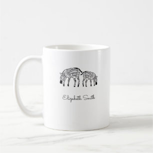 Caneca De Café Feliz Cachorro Branco do Quênia Zebras