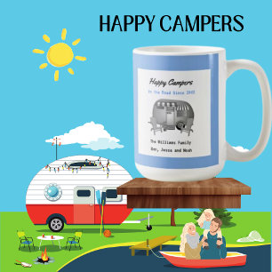 Caneca De Café Feliz Camper RV Family Coffee Mug