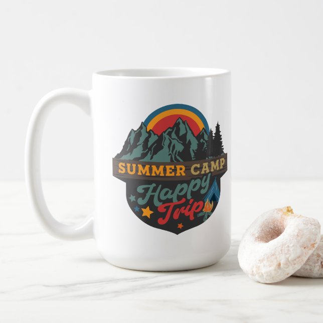 Caneca De Café Feliz Campo de Verão (Com Donut)