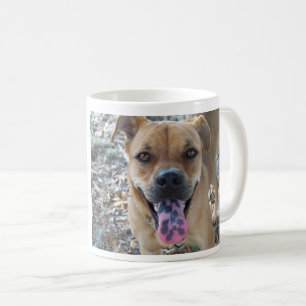 Caneca De Café Feliz cão castanho com a língua avistada