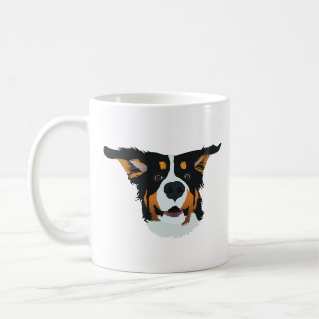 Caneca De Café Feliz Cão da Montanha Bernês (Esquerda)
