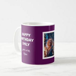 Caneca De Café Feliz Cartão De Aniversário Com Foto Em Uma Chapa 