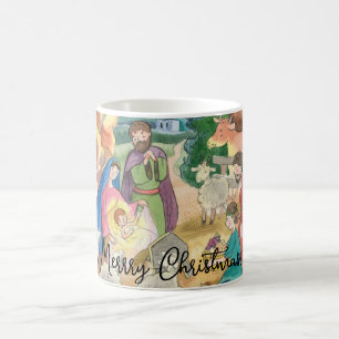 Caneca De Café Feliz cartão de cumprimentos de Natal, Pequeno Jes