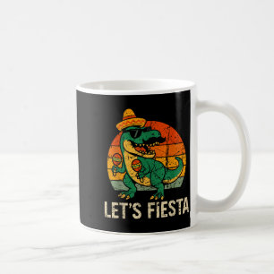 Caneca De Café Feliz cinco de maio dino t-rex festa mexicana meni