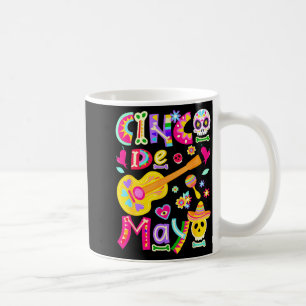 Caneca De Café Feliz cinco de mayo sombrero mexicano violãoFeliz