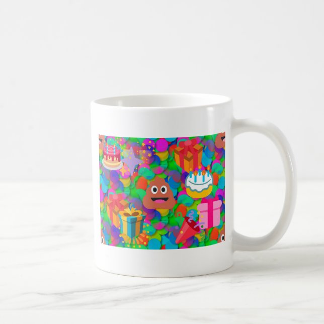 Caneca De Café feliz cocô de aniversário emoji (Direita)