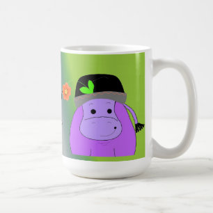 Caneca De Café Feliz como um Hipopótamo - Hipopótamo Roxo