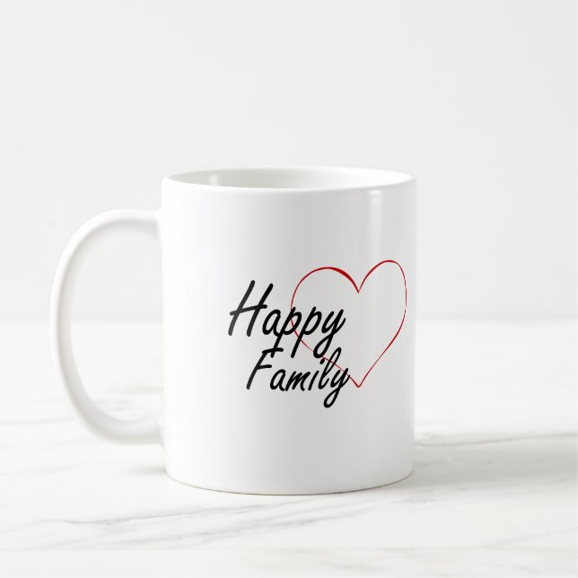 Caneca De Café Feliz coração da família (Esquerda)