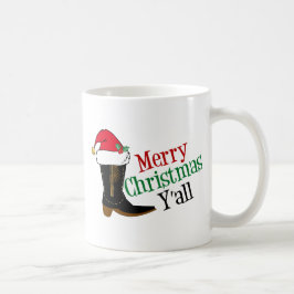 Caneca De Café Feliz Cowboy Feliz Natal Y'all Texas Humor