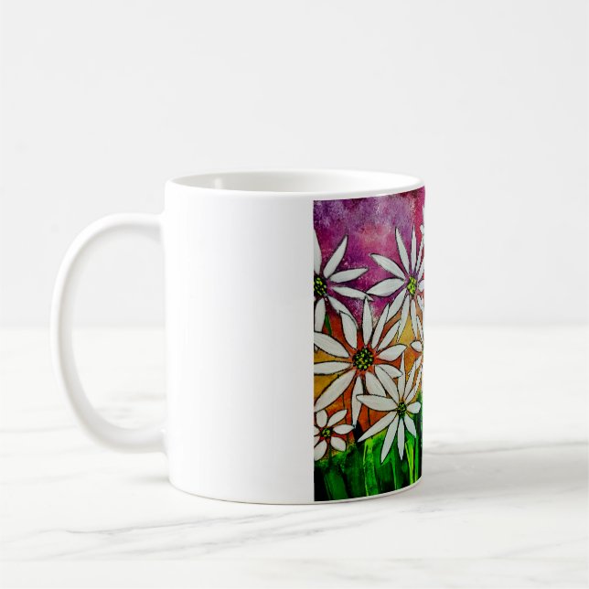 Caneca de café feliz da flor (Esquerda)