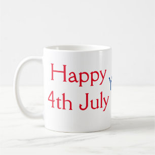 Caneca De Café Feliz dia 4 de julho da independência adicione o n