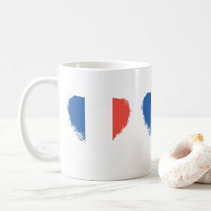 Caneca De Café Feliz Dia da Bastilha Coração Café Mug