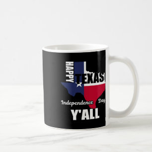 Caneca De Café Feliz Dia da Independência do Texas Y'all Usa Cowb