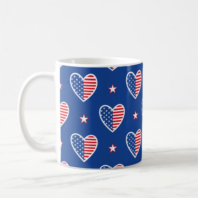 Caneca De Café Feliz dia da independência dos Estados Unidos da A (Esquerda)