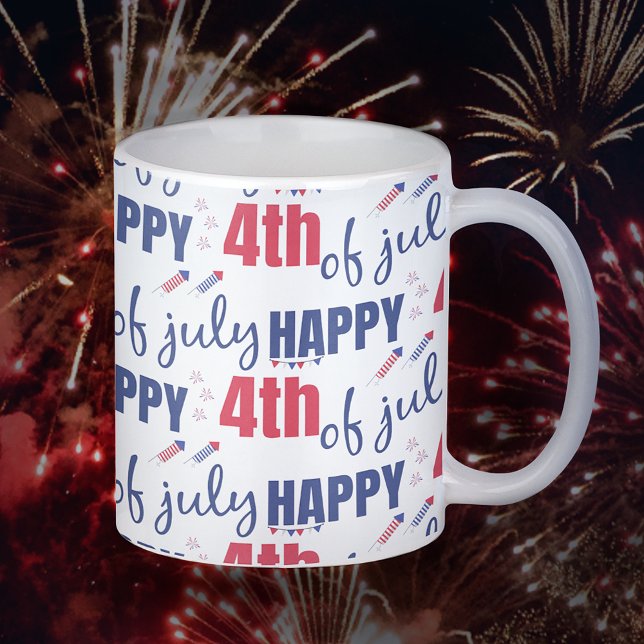 Caneca De Café Feliz Dia da Independência em 4 de julho (Criador carregado)