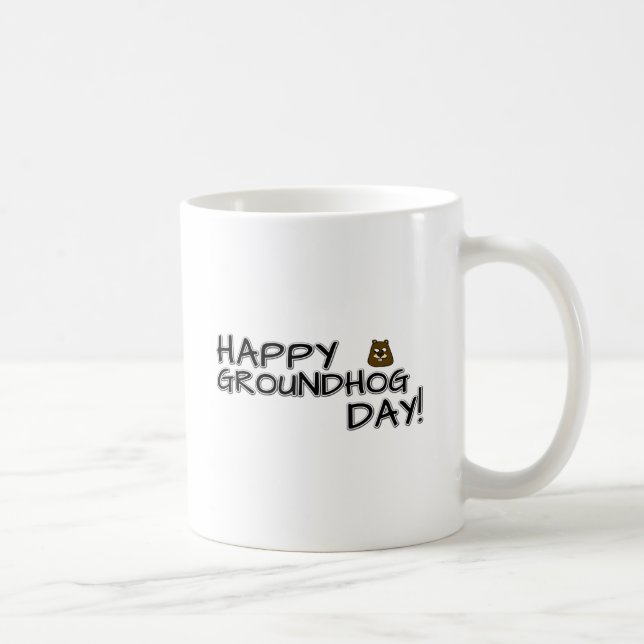 Caneca De Café Feliz Dia da Marmota! (Direita)