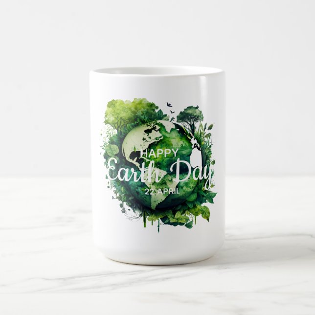 Caneca De Café Feliz dia da terra celebração 2026 (Centro)