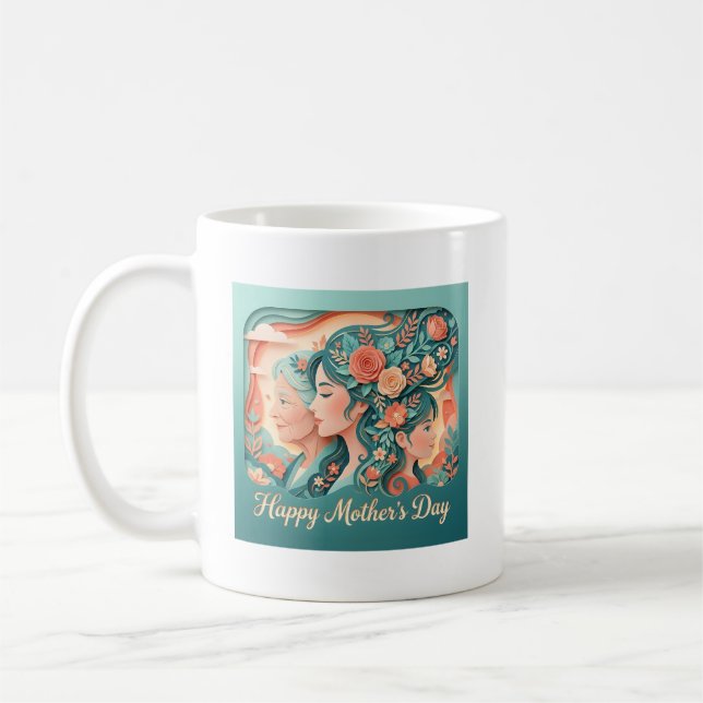 Caneca De Café Feliz Dia das Mães Adorável  (Esquerda)