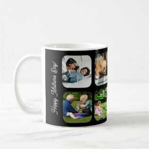 Caneca De Café Feliz Dia das Mães amo você mamãe foto preto branc