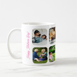 Caneca De Café Feliz Dia das Mães amo você mamãe foto rosa branco