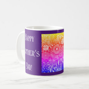 Caneca De Café Feliz dia das mães buquê de flores retrô