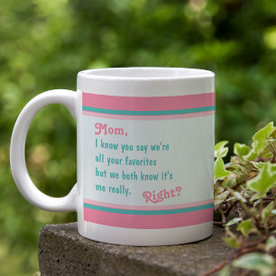 Caneca De Café Feliz Dia das Mães do Seu Favorito - Pink Aqua