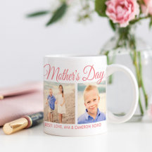 Feliz Dia das Mães Mamãe Foto em Script Rosa