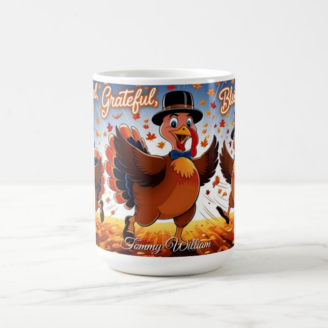 Caneca De Café Feliz Dia de Ação de Graças da Turquia (Centro)