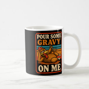 Caneca De Café Feliz Dia de Ação de Graças Derrame Molho Sobre M