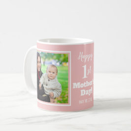 Caneca De Café Feliz Dia de as mães 1rua 2 Foto Colagem Bebê Rosa