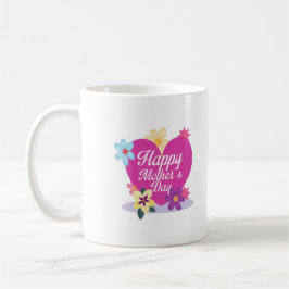 Caneca De Café Feliz dia de as mães Com Amor E Flores Coloridos