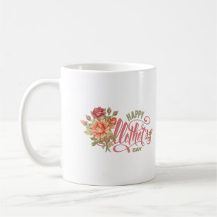 Caneca De Café Feliz dia de as mães Com Amor E Flores Primavera