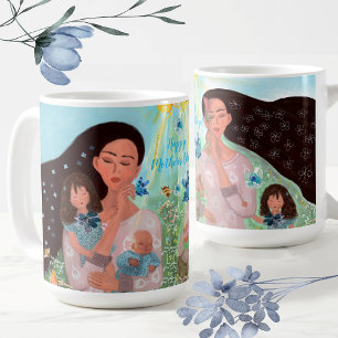 Caneca De Café Feliz Dia de as mães com as crianças