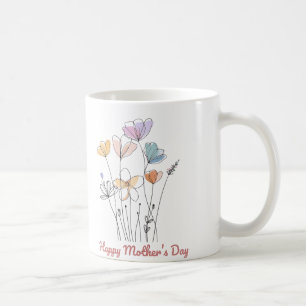 Caneca De Café Feliz Dia de as mães Mug - Um Bonito Presente Flor