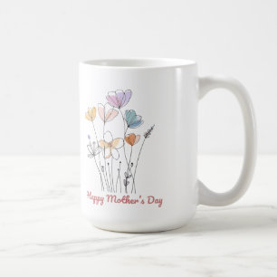 Caneca De Café Feliz Dia de as mães Mug - Um Bonito Presente Flor