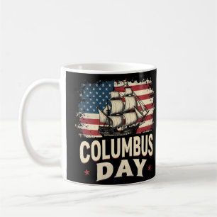 Caneca De Café Feliz Dia de Columbus de Exploração e Reflexão
