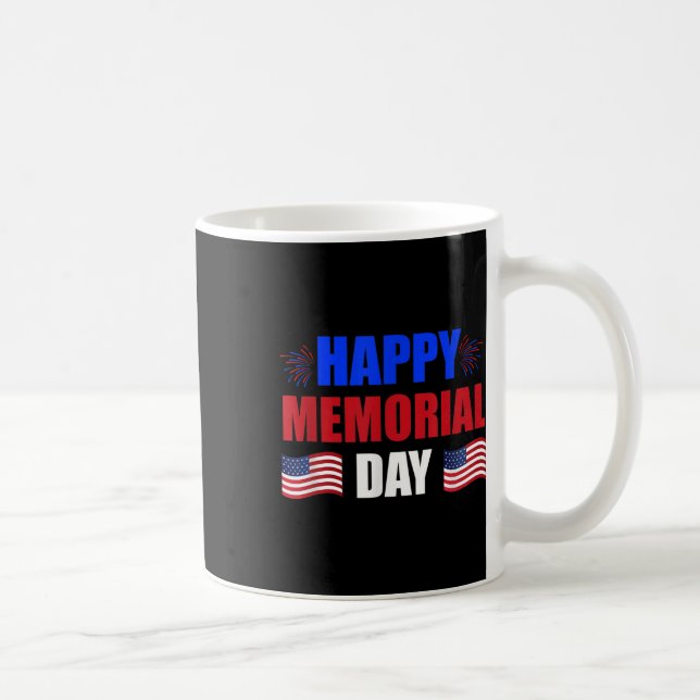 Caneca De Café Feliz Dia de Memória Patriótico dos Eua (Direita)