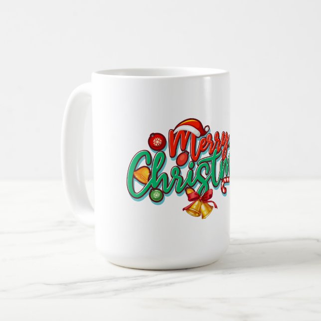 Caneca De Café feliz dia de natal (Frente Esquerda)